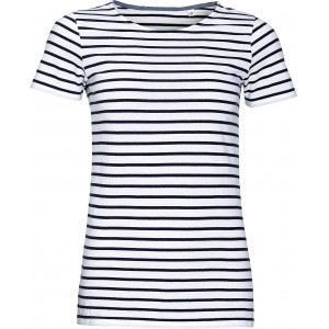 T-SHIRT SRA M/M RISC MILES WOMEN BRANCO/AZUL ESC
